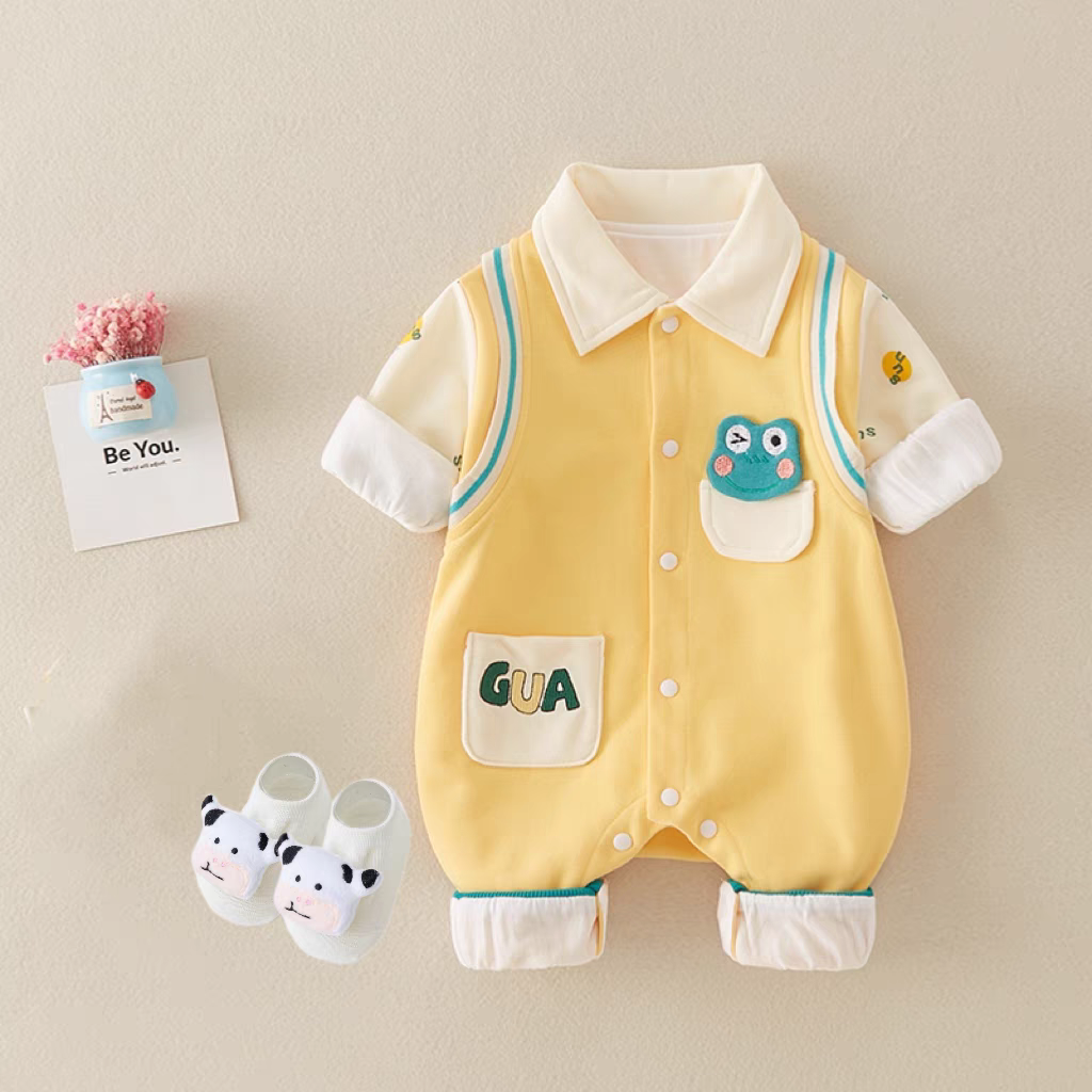 Frog Baby Romper – Soft Collar Style Cotton Jumpsuit