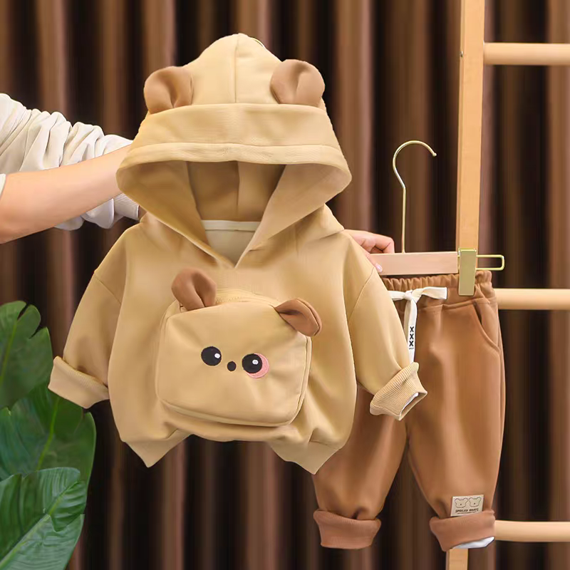 Soft Bear Hoodie & Pant Set for Kids + one baby sandal free   90%off offer today only