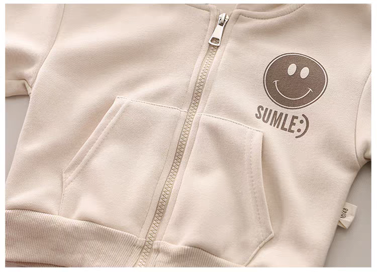 SUMLE” Smiley Face Kids Co-ord Set – Hoodie, T-Shirt & Jogger Pants Combo