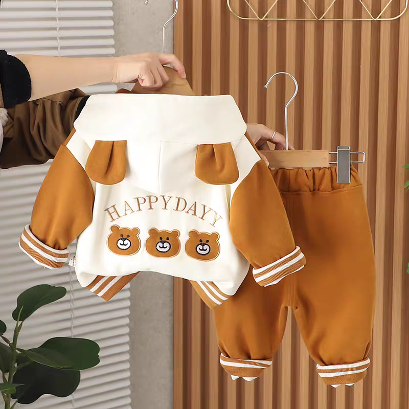 Adorable Bear Hooded Jacket or Zip-Up and Matching Comfortable Pants