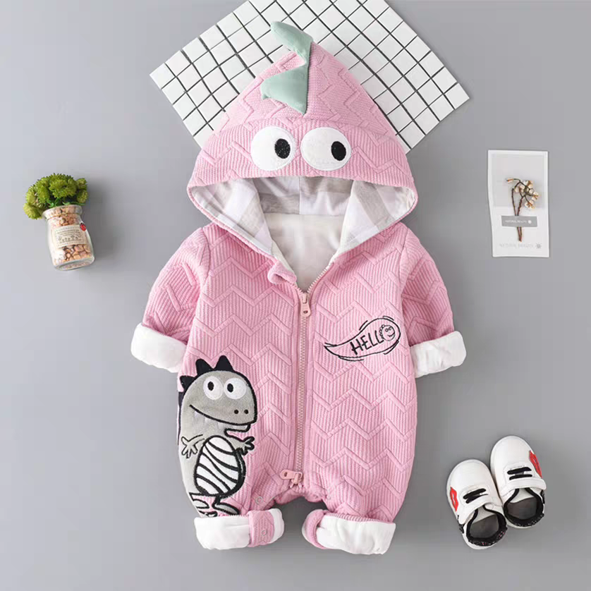 Adorable Dinosaur Hooded Romper for Babies - Cute🎁