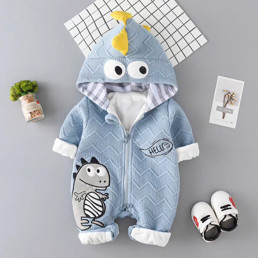 Adorable Dinosaur Hooded Romper for Babies - Cute🎁