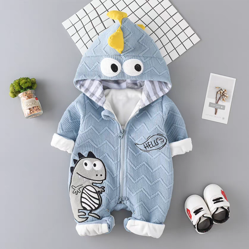 Adorable Dinosaur Hooded Romper for Babies - Cute🎁