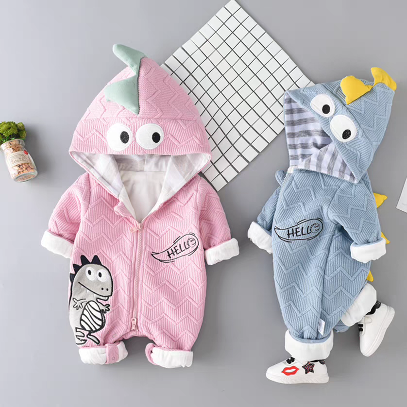 Adorable Dinosaur Hooded Romper for Babies - Cute🎁