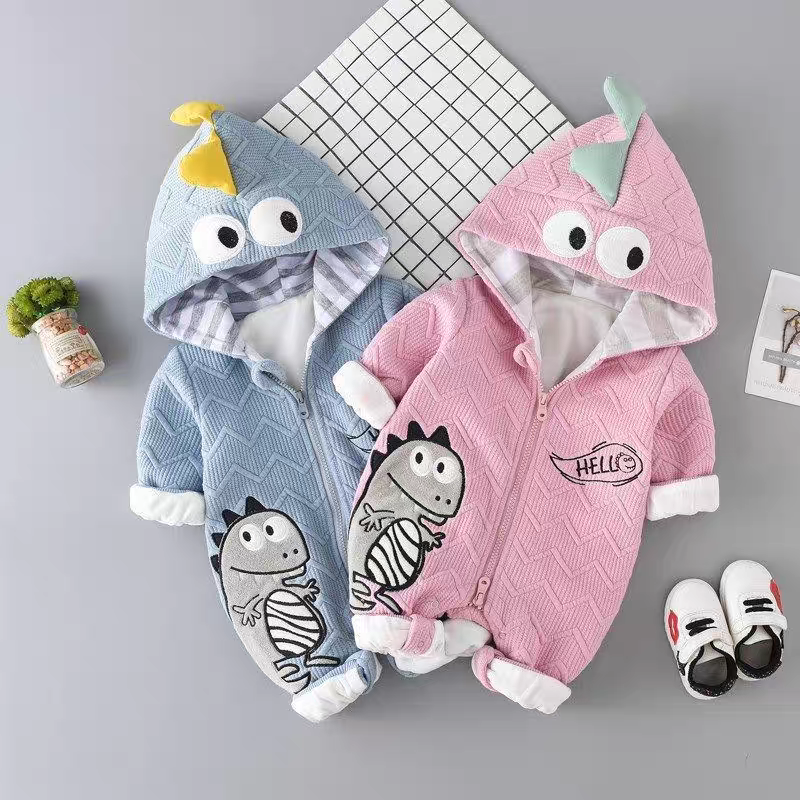 Adorable Dinosaur Hooded Romper for Babies - Cute🎁