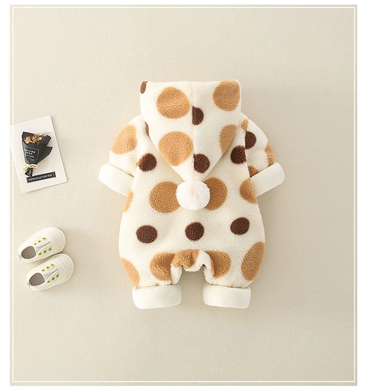 Cozy Polka Dot Baby Winter Jumpsuit ❄️ | Soft, Warm & Adorable | Price Drops to ₹299 — Soon ₹499!