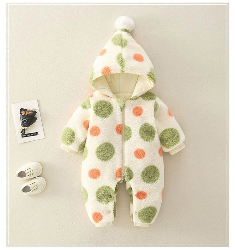 Cozy Polka Dot Baby Winter Jumpsuit ❄️ | Soft, Warm & Adorable | Price Drops to ₹299 — Soon ₹499!