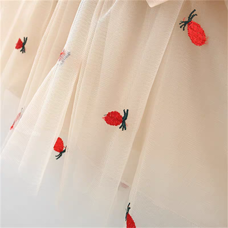 🍓 Cute Bunny Strawberry Baby Girl Party Dress 🎀