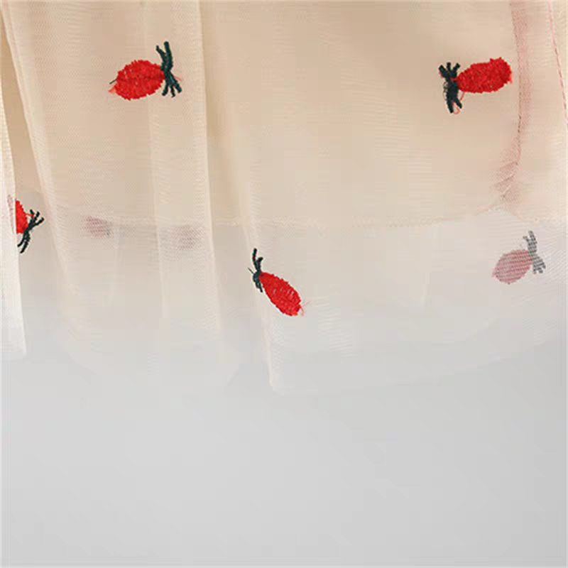 🍓 Cute Bunny Strawberry Baby Girl Party Dress 🎀