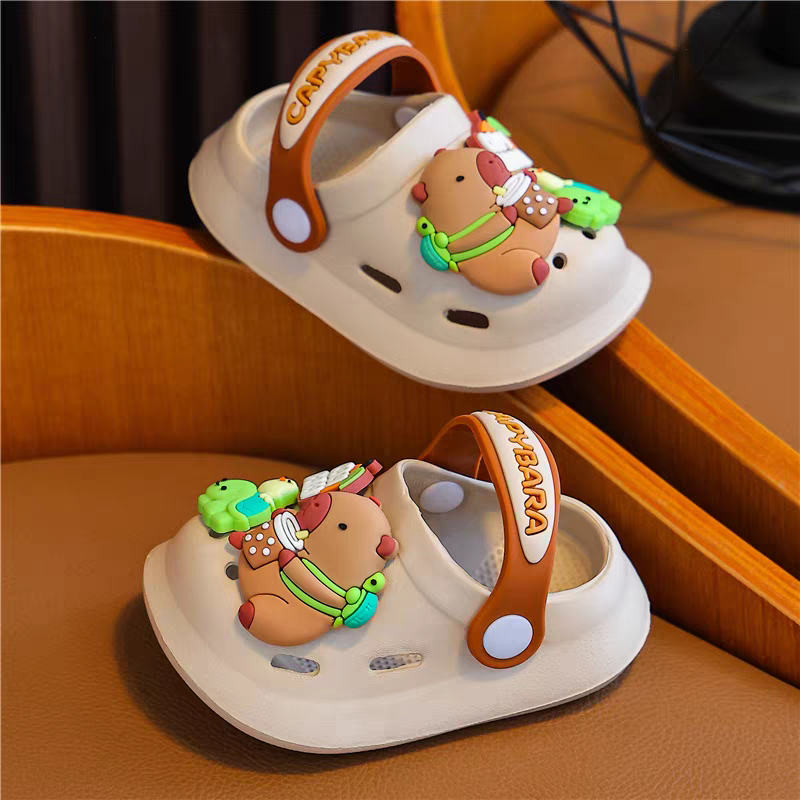 Trendy Unisex Kids Clogs – Lightweight Anti-Slip Cartoon Sandals for Boys & Girls (Pink, Yellow, White