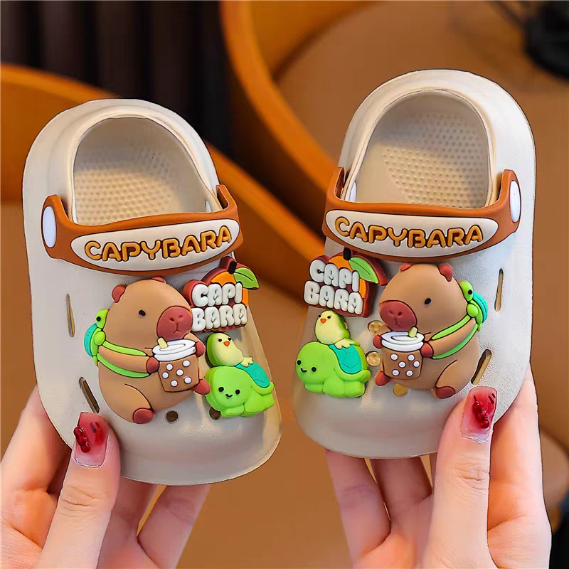 Trendy Unisex Kids Clogs – Lightweight Anti-Slip Cartoon Sandals for Boys & Girls (Pink, Yellow, White