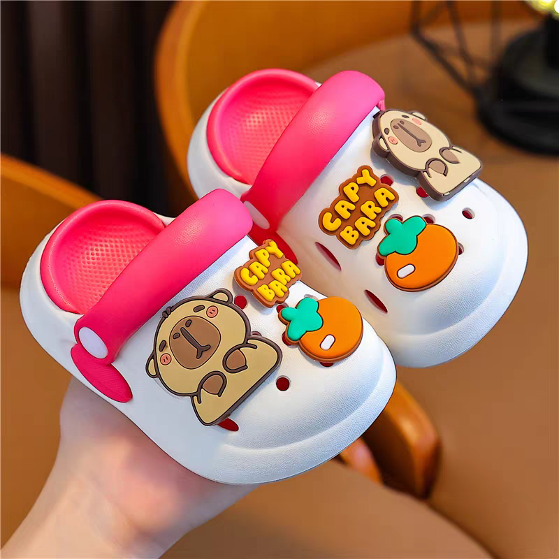 Cute Capybara Kids Clogs 🐻🧡 | Ultra Soft Cartoon Comfort Sandals | Lightweight Anti-Slip Baby Shoes (Multi-Color Collection)