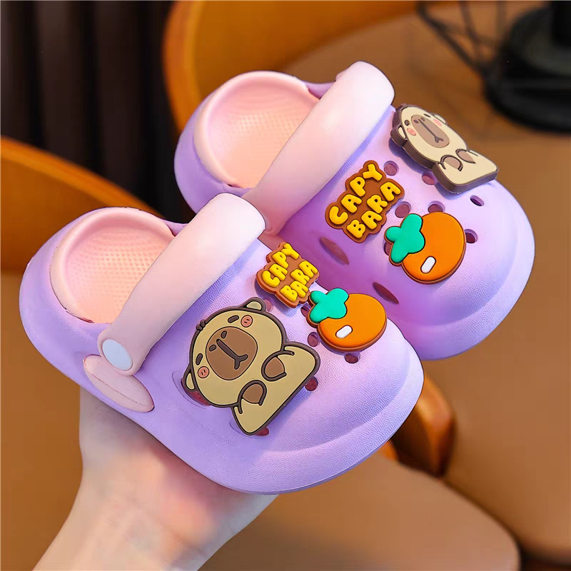 Cute Capybara Kids Clogs 🐻🧡 | Ultra Soft Cartoon Comfort Sandals | Lightweight Anti-Slip Baby Shoes (Multi-Color Collection)
