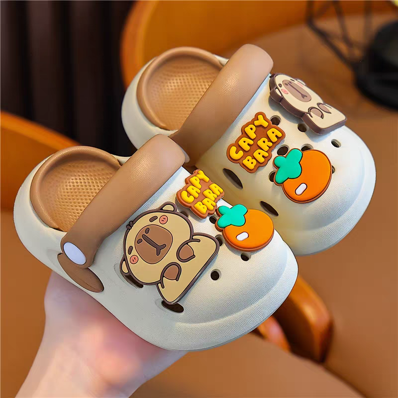 Cute Capybara Kids Clogs 🐻🧡 | Ultra Soft Cartoon Comfort Sandals | Lightweight Anti-Slip Baby Shoes (Multi-Color Collection)