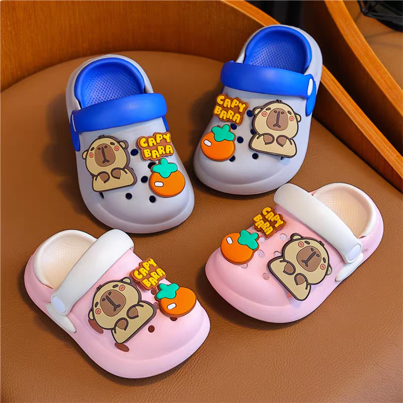 Cute Capybara Kids Clogs 🐻🧡 | Ultra Soft Cartoon Comfort Sandals | Lightweight Anti-Slip Baby Shoes (Multi-Color Collection)
