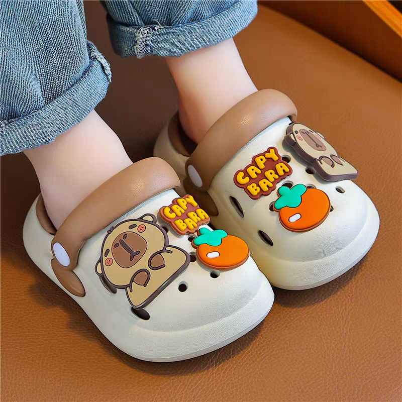 Cute Capybara Kids Clogs 🐻🧡 | Ultra Soft Cartoon Comfort Sandals | Lightweight Anti-Slip Baby Shoes (Multi-Color Collection)