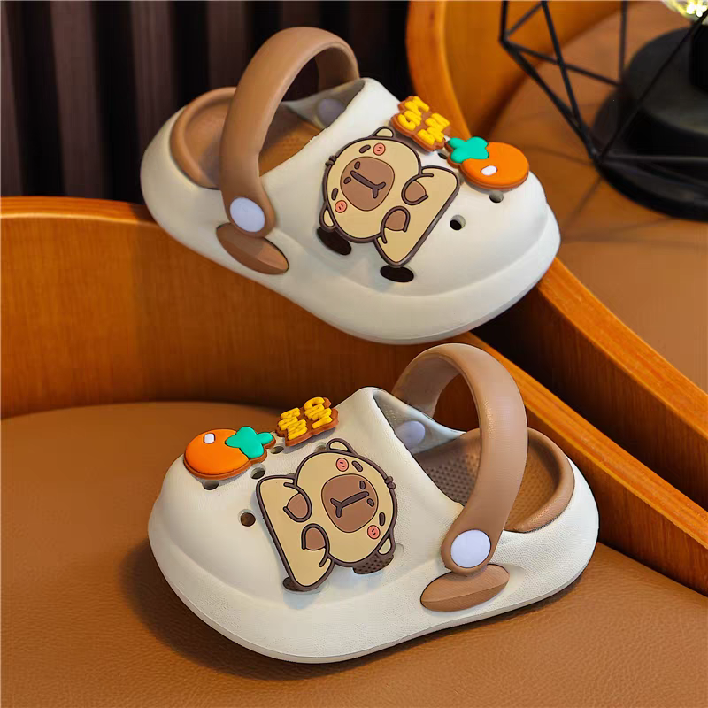 Cute Capybara Kids Clogs 🐻🧡 | Ultra Soft Cartoon Comfort Sandals | Lightweight Anti-Slip Baby Shoes (Multi-Color Collection)