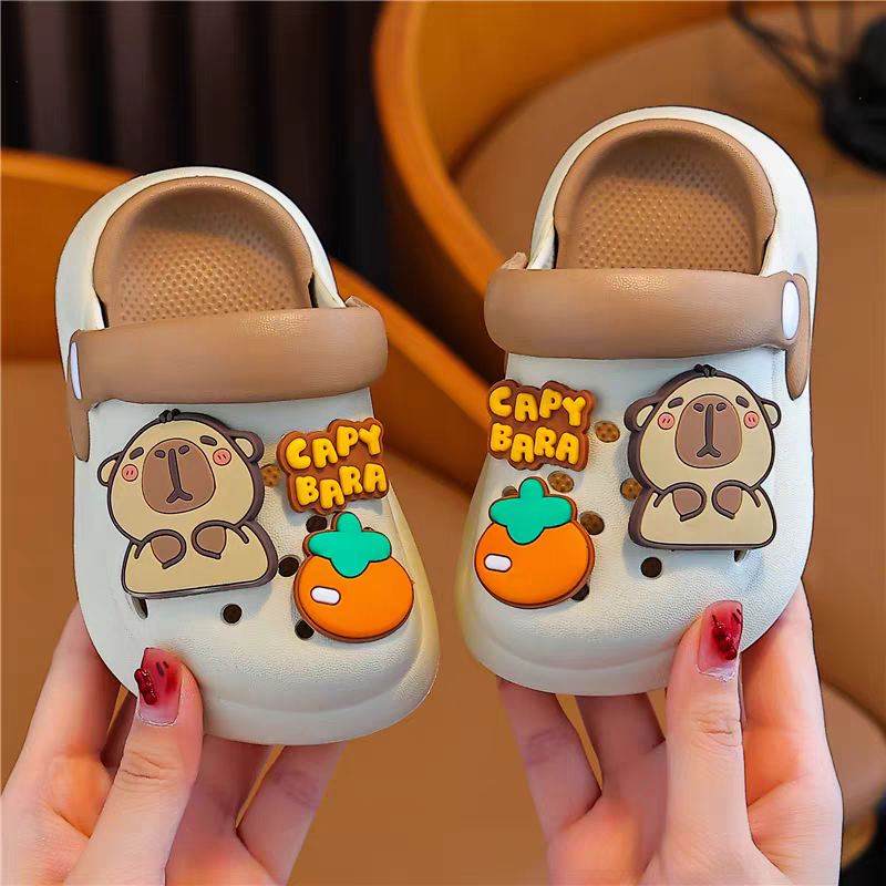 Cute Capybara Kids Clogs 🐻🧡 | Ultra Soft Cartoon Comfort Sandals | Lightweight Anti-Slip Baby Shoes (Multi-Color Collection)