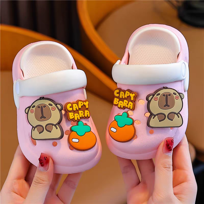 Cute Capybara Kids Clogs 🐻🧡 | Ultra Soft Cartoon Comfort Sandals | Lightweight Anti-Slip Baby Shoes (Multi-Color Collection)