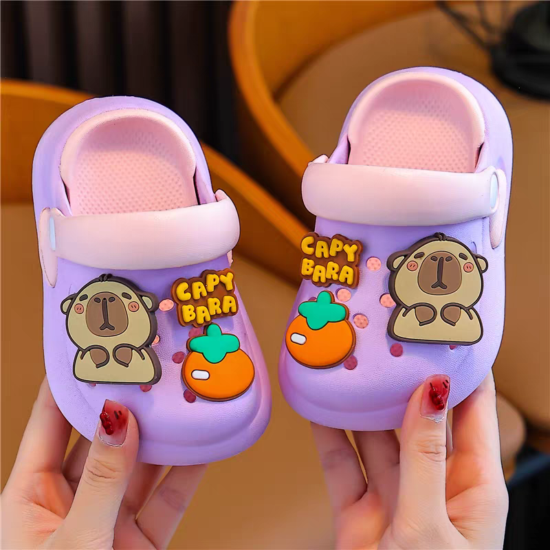Cute Capybara Kids Clogs 🐻🧡 | Ultra Soft Cartoon Comfort Sandals | Lightweight Anti-Slip Baby Shoes (Multi-Color Collection)