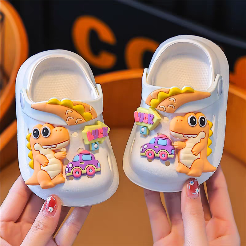 Cute Dinosaur Kids Clogs | Soft & Lightweight Baby Cartoon Sandals