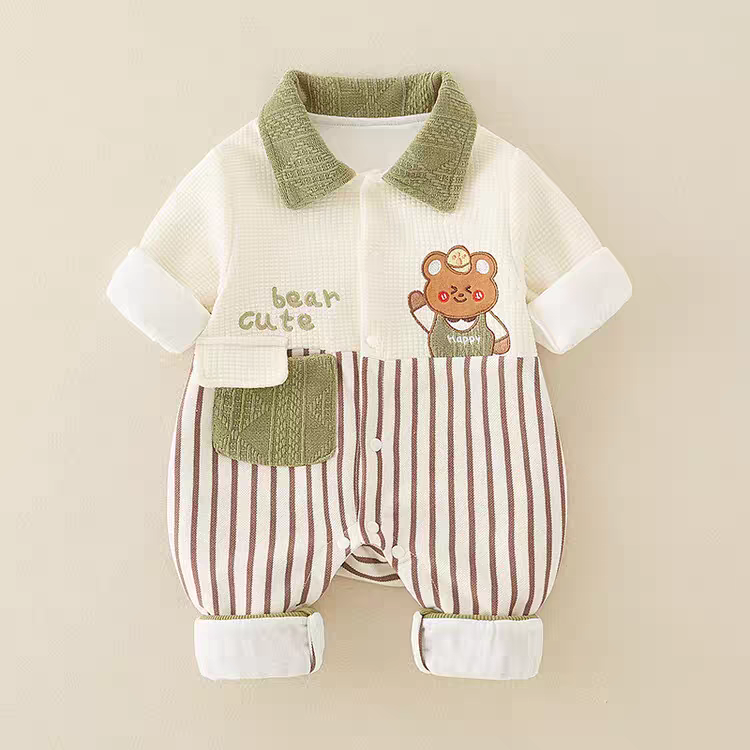 Cute Bear Baby Romper | All-Season Soft Cotton Outfit for Baby Boys & Girls