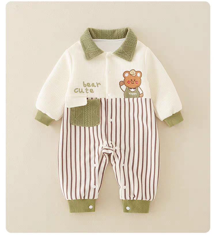 Cute Bear Baby Romper | All-Season Soft Cotton Outfit for Baby Boys & Girls