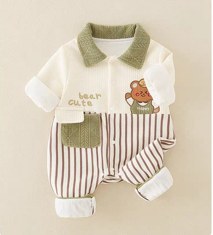 Cute Bear Baby Romper | All-Season Soft Cotton Outfit for Baby Boys & Girls